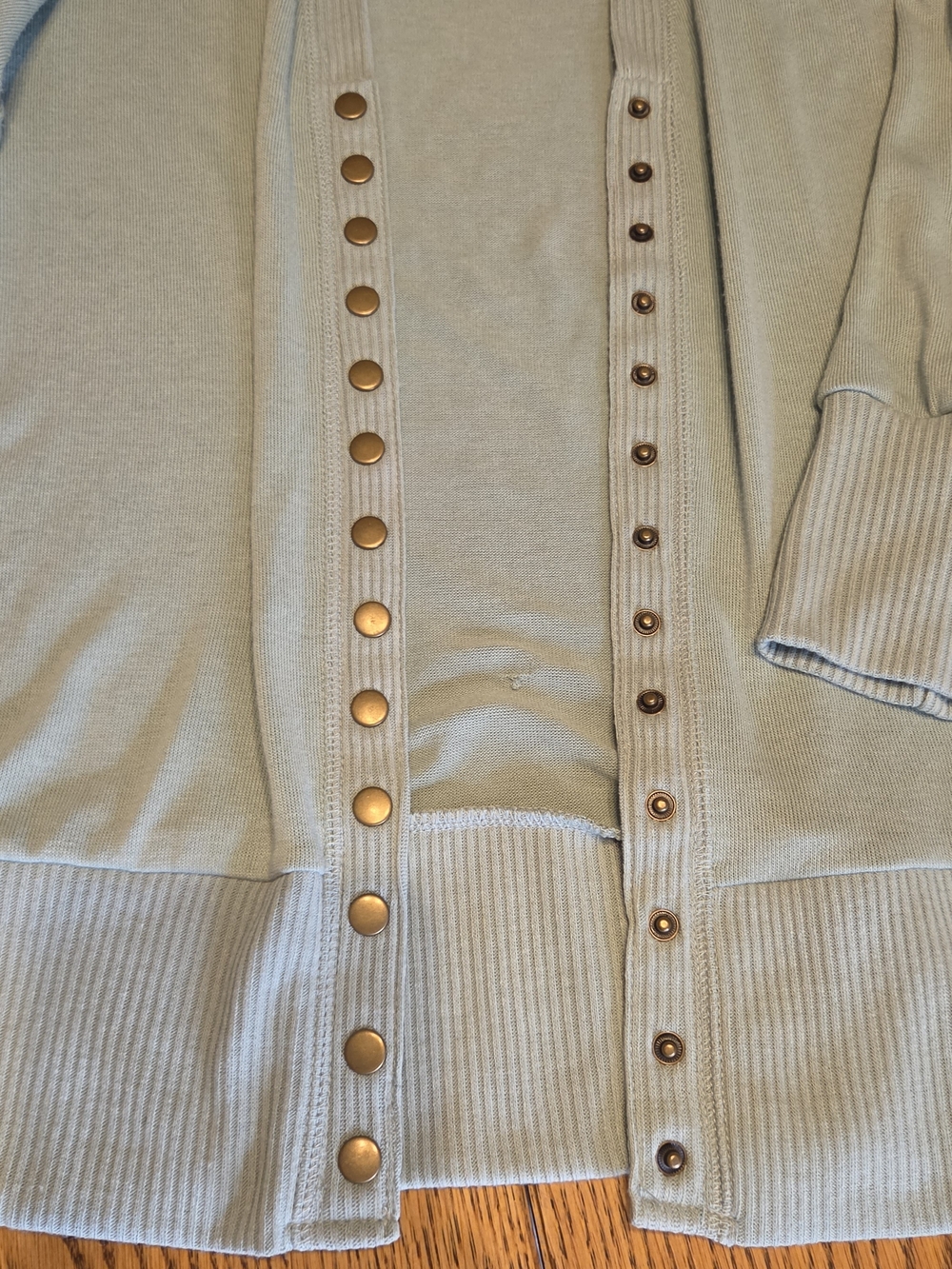 Zenana Outfitters Sage Green Snap-Front Knit Cardigan